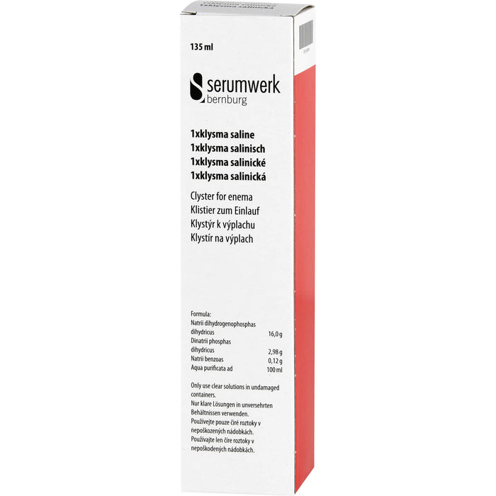 serumwerk Klysma salinisch 135 ml zur raschen Entleerung des Enddarmes, 135 ml Enemas