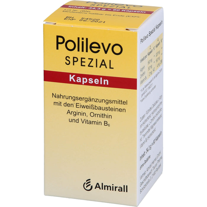 Polilevo spezial Kapseln mit Arginin, Ornithin und Vitamin B6, 60 St. Kapseln