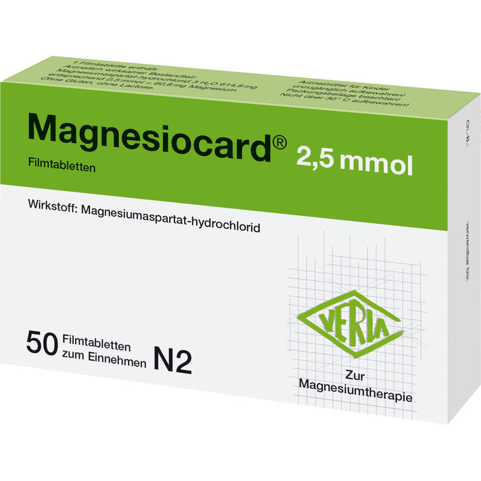 Magnesiocard 2,5 mmol, Filmtbl., 50 pcs. Tablets