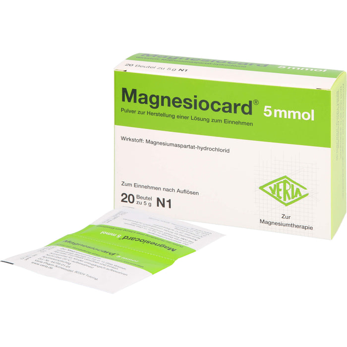 Magnesiocard 5 mmol Beutel zur Magnesiumtherapie, 20 pc Sachets