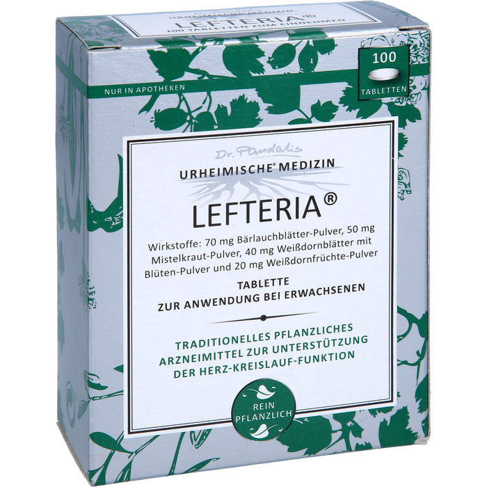 LEFTERIA Tabletten zur Unterstützung der Herz-Kreislauf-Funktion, 100 St. Tabletten