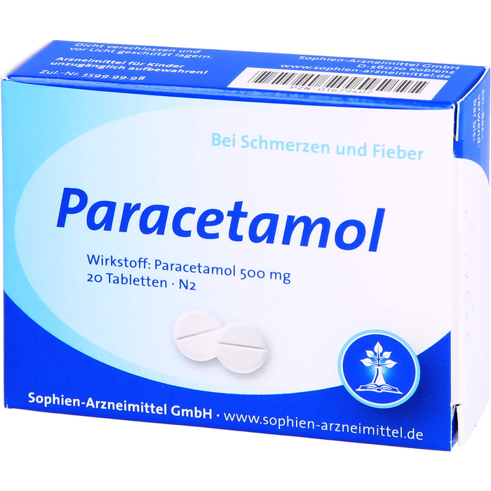 Sophien-Arzneimittel Paracetamol 500 mg Tabletten, 20 pc Tablettes