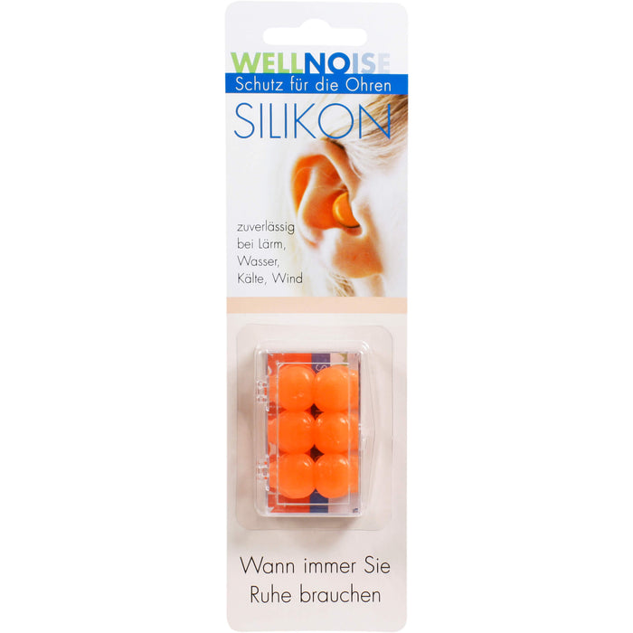 WELLNOISE Silikon Ohrenstopfen orange, 6 pc Bouchons d'oreilles