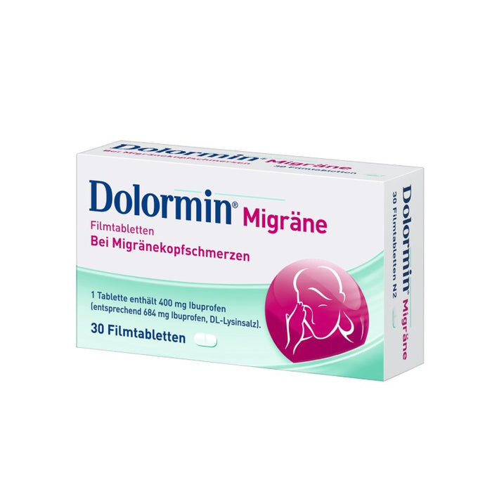 Dolormin Migräne Filmtabletten bei Migränekopfschmerzen, 30 pcs. Tablets