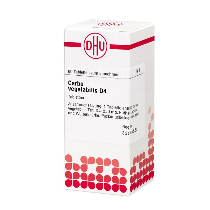 DHU Carbo vegetabilis D4 Tabletten, 80 St. Tabletten