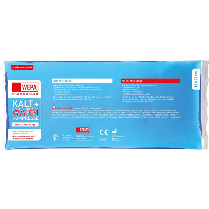 WEPA kalt & warm Kompresse 12 x 29 cm mit Fixierbandage, 1 pcs. Compresses