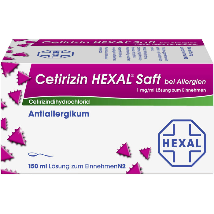 Cetirizin HEXAL Saft bei Allergien, 150 ml Lösung