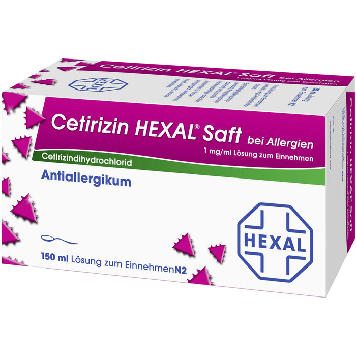 Cetirizin HEXAL Saft bei Allergien, 150 ml Solution