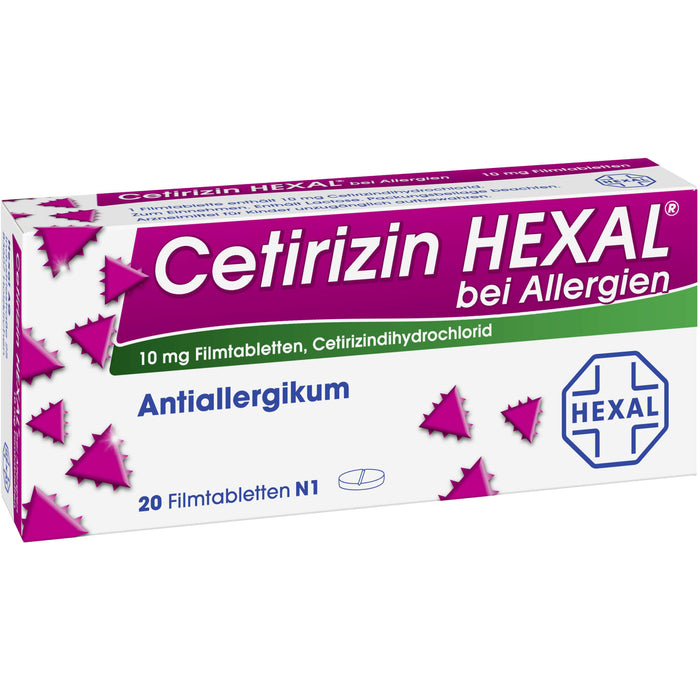 Cetirizin HEXAL Tabletten bei Allergien, 20 pcs. Tablets