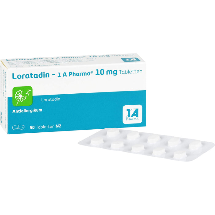 1 A Pharma Loratadin akut 10 mg Tabletten bei Allergien, 50 St. Tabletten