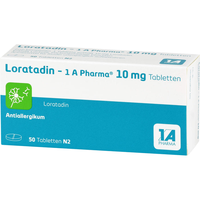 1 A Pharma Loratadin akut 10 mg Tabletten bei Allergien, 50 pcs. Tablets