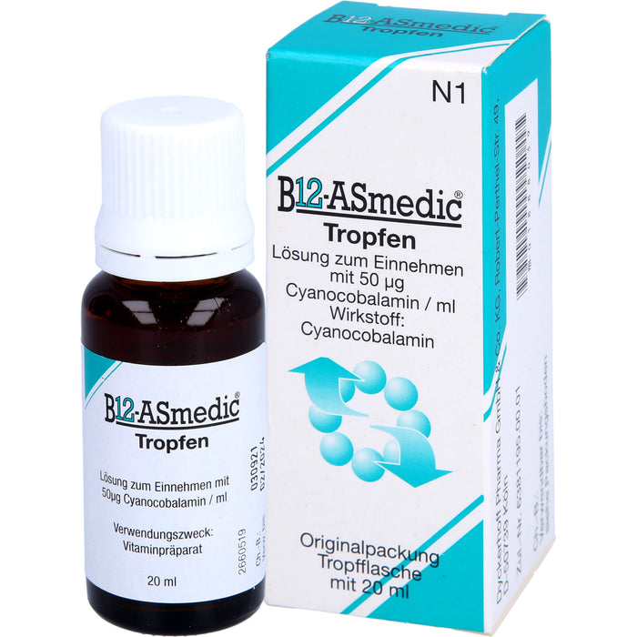 B12 Asmedic Tropfen Vitaminpräparat, 20 ml Solution