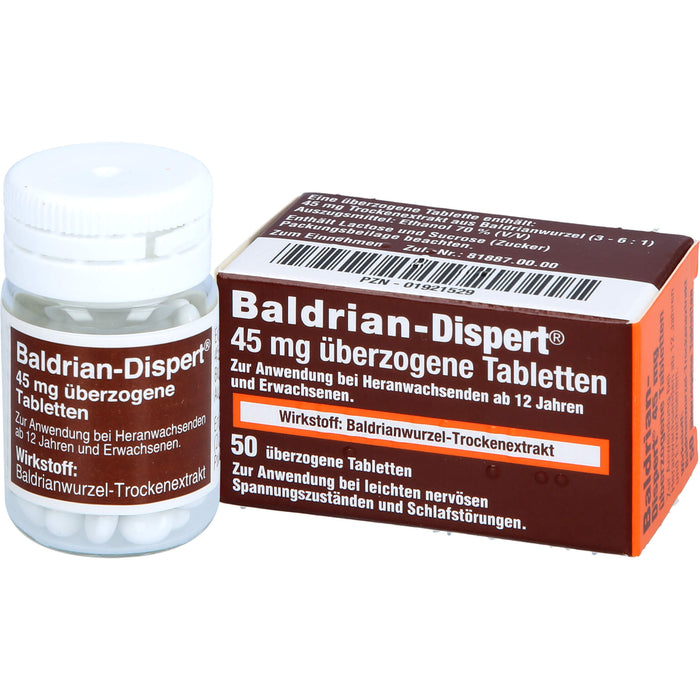 Baldrian-Dispert 45 mg überzogene Tabletten, 50 St. Tabletten