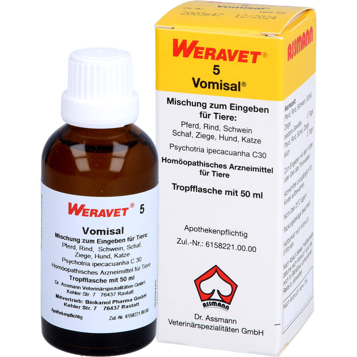 WERAVET  5 Vomisal Tropfflasche, 50 ml Solution