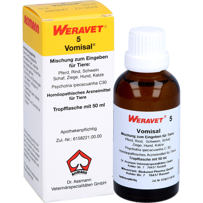 WERAVET  5 Vomisal Tropfflasche, 50 ml Solution