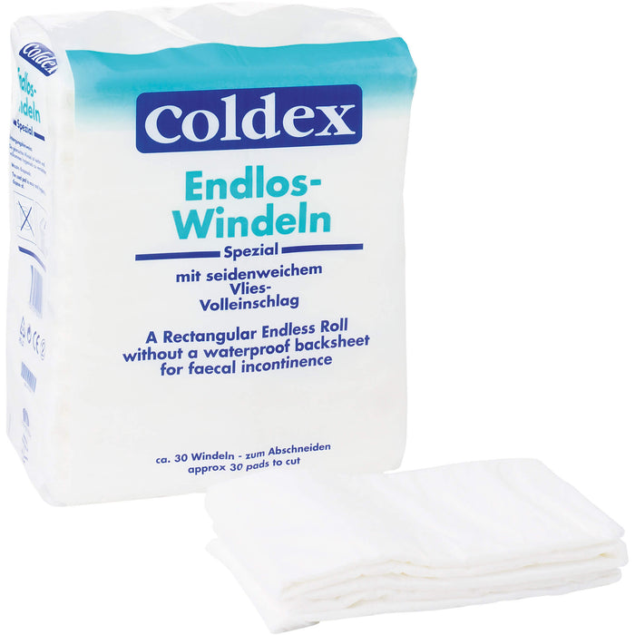 Coldex Endlos-Windeln mit seidenweichem Vlies-Volleinschlag, 30 pcs. Nappies