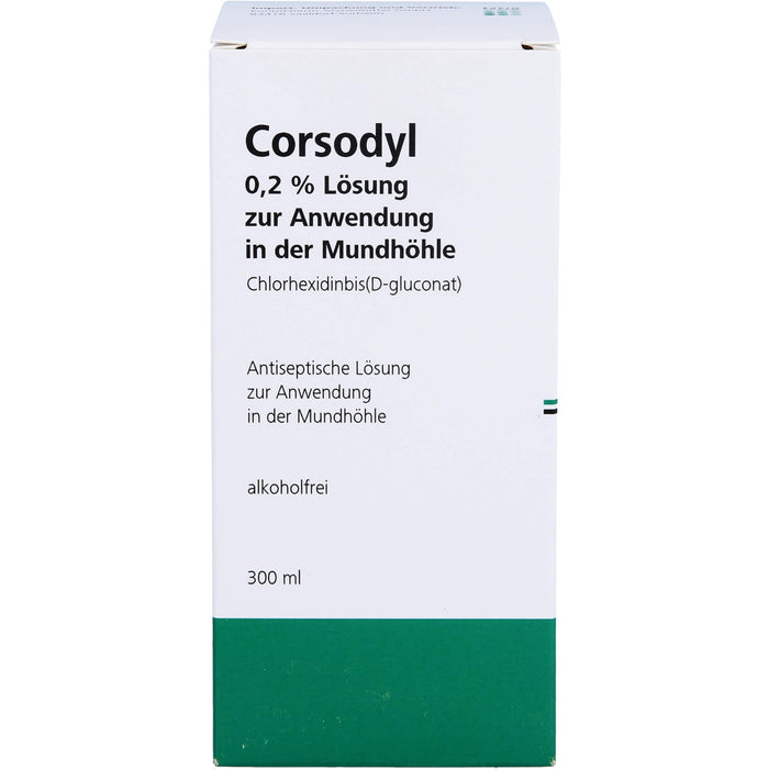 CORSODYL Lösung zum Spülen des Mund- und Rachenraumes Reimport EurimPharm, 300 ml Solution