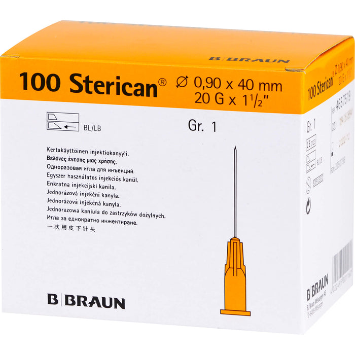 STERICAN 0,90X40 GELB L L, 100 St KAN