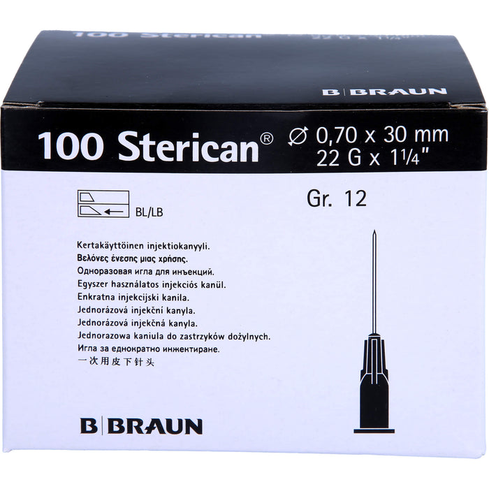 STERICAN 0,70X30 SCHW L L, 100 St KAN