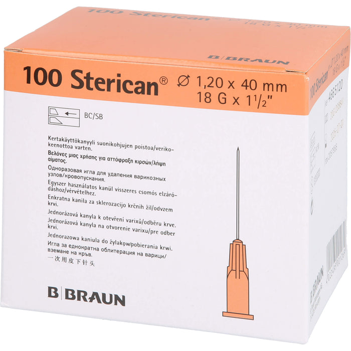 Sterican Kanülen 18GX1 1/2 1,2X40mm, 100 St KAN