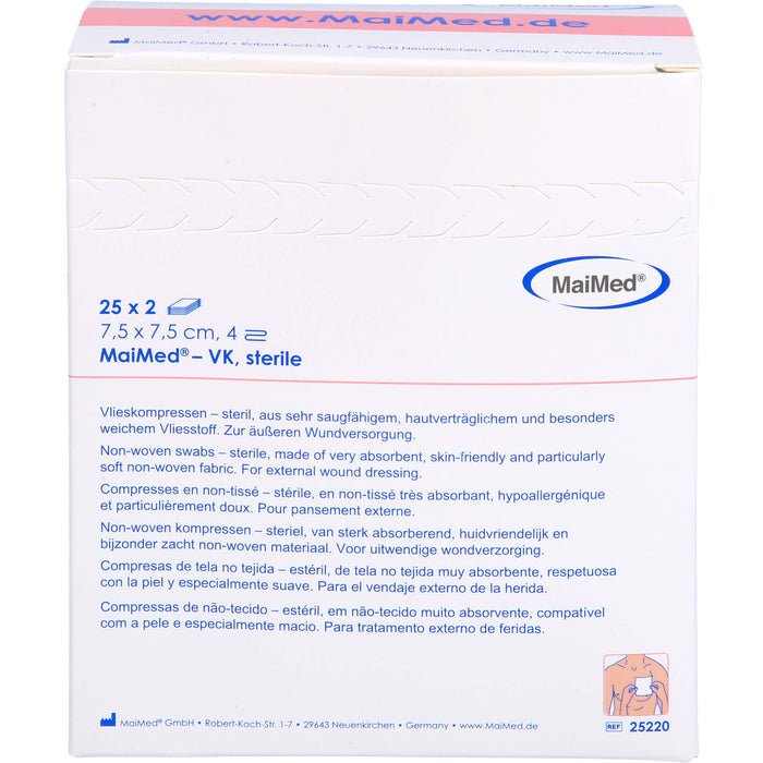 MaiMed Vlieskompressen - steril 7,5 x 7,5 cm, 50 pcs. Compresses