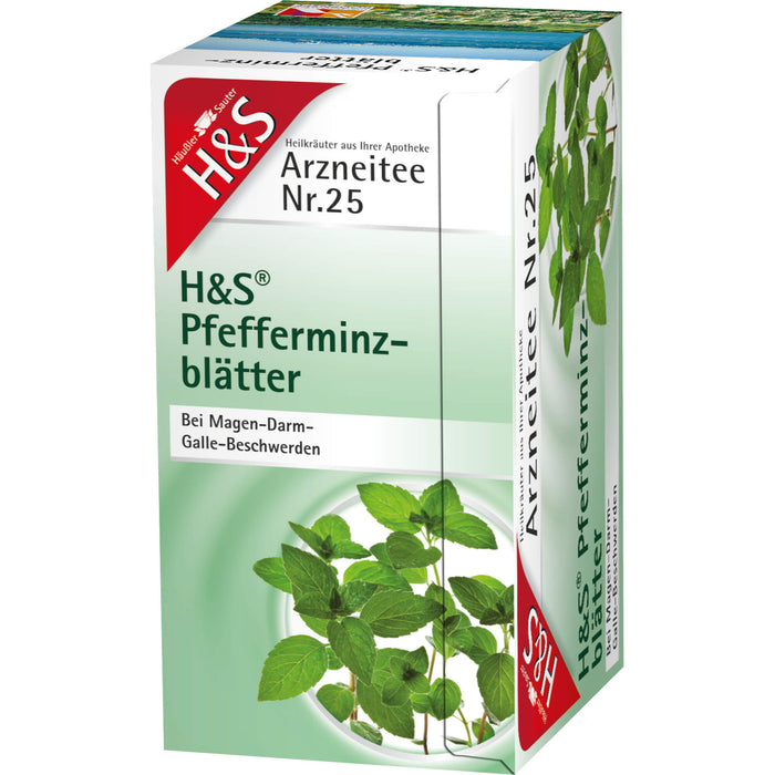 H&S Pfefferminzblätter Arzneitee Nr. 25, 20 pc Sac filtrant