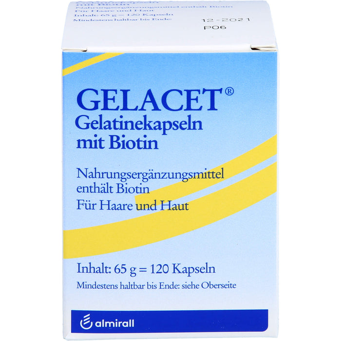 GELACET Gelatinekapseln mit Biotin für Haare und Haut, 120 St. Kapseln