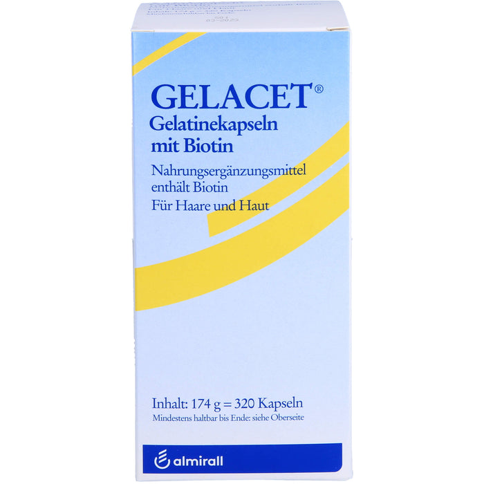 GELACET Gelatinekapseln mit Biotin für Haare und Haut, 320 St. Kapseln