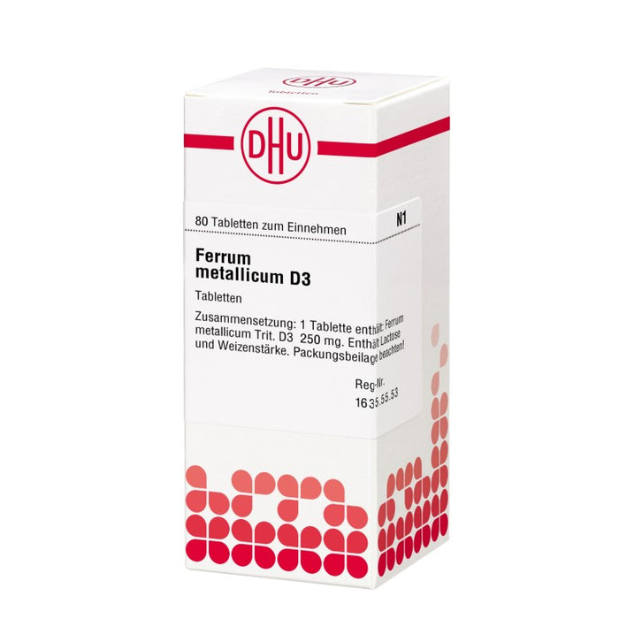 DHU Ferrum metallicum D3 Tabletten, 80 pc Tablettes