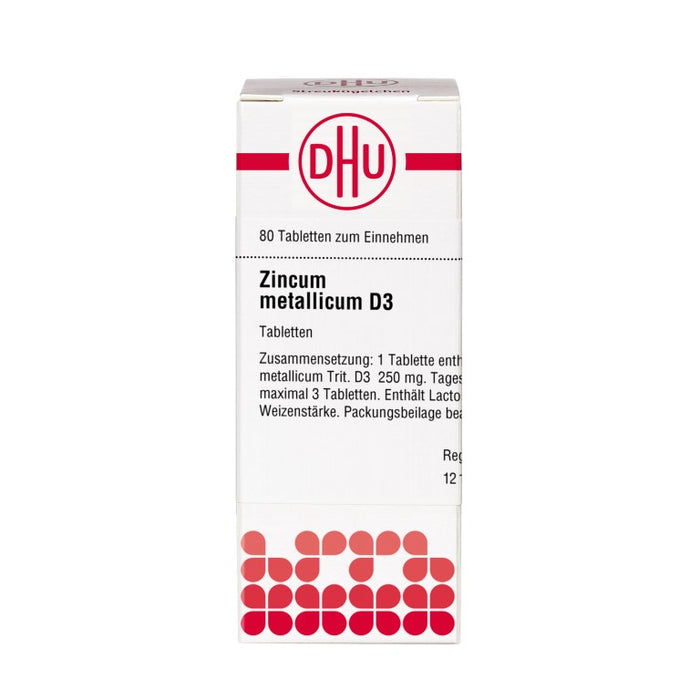 DHU Zincum metallicum D3 Tabletten, 80 pc Tablettes