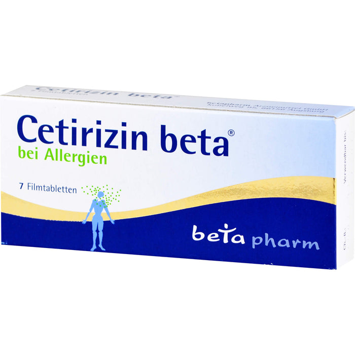 Cetirizin beta Filmtabletten bei Allergien, 7 pc Tablettes