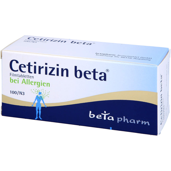 Cetirizin beta Filmtabletten bei Allergien, 100 pcs. Tablets