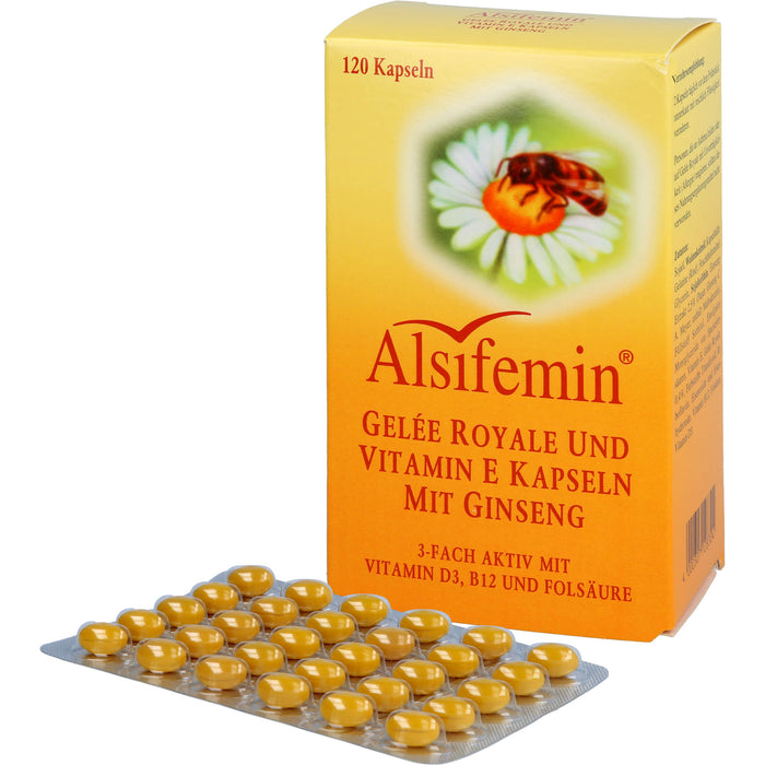 Alsifemin Gelée Royale und Vitamin E Kapseln mit Ginseng , 120 St. Kapseln