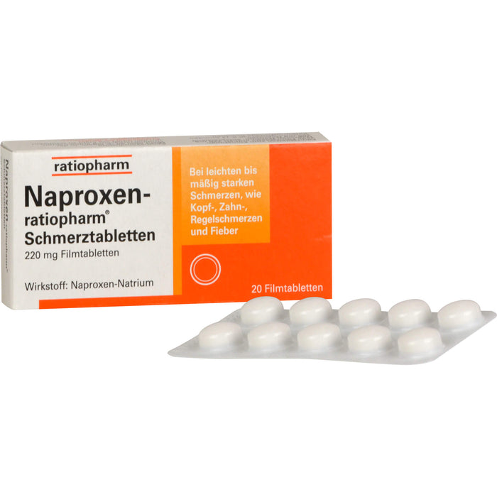 Naproxen-ratiopharm Schmerztabletten, 20 pcs. Tablets