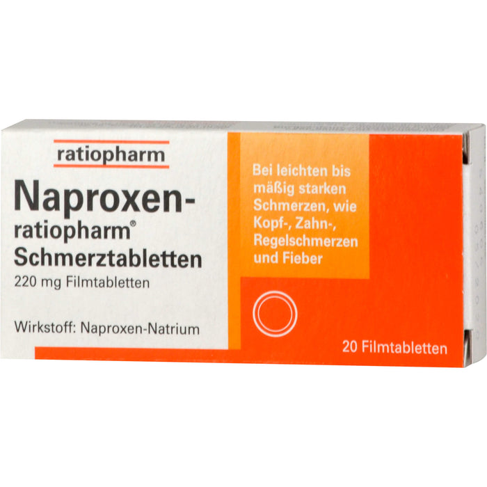 Naproxen-ratiopharm Schmerztabletten, 20 pc Tablettes