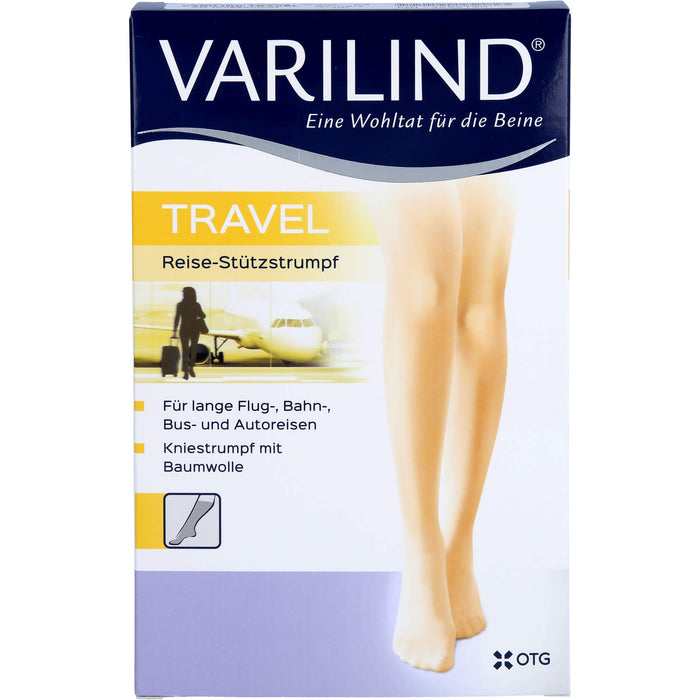 VARILIND TRAVEL Knie Baumwolle blau M, 2 St