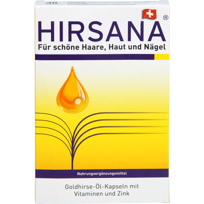 HIRSANA Goldhirse-Öl-Kapseln für schöne Haare, Haut und Nägel, 30 St. Kapseln