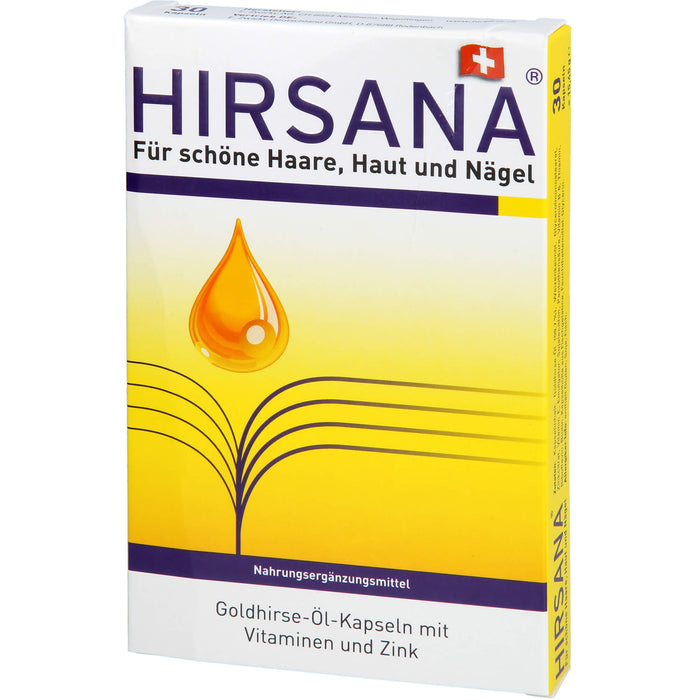 HIRSANA Goldhirse-Öl-Kapseln für schöne Haare, Haut und Nägel, 30 pcs. Capsules