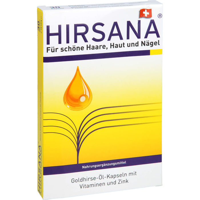 HIRSANA Goldhirse-Öl-Kapseln für schöne Haare, Haut und Nägel, 30 pc Capsules