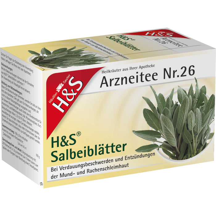 H&S Salbeiblätter Arzneitee, 20 pc Sac filtrant