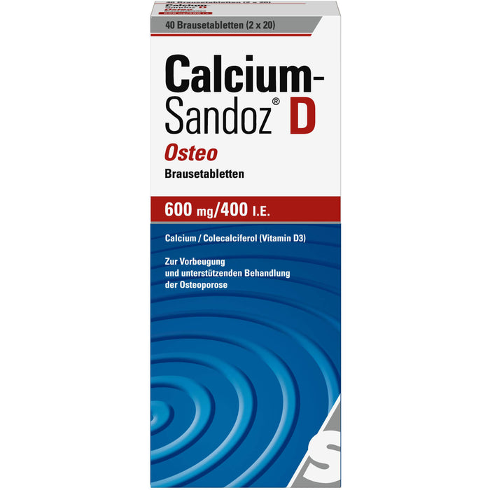 Calcium-Sandoz D Osteo 600 mg/400 I.E. Brausetabletten, 40 St. Tabletten