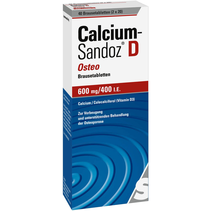 Calcium-Sandoz D Osteo 600 mg/400 I.E. Brausetabletten, 40 St. Tabletten