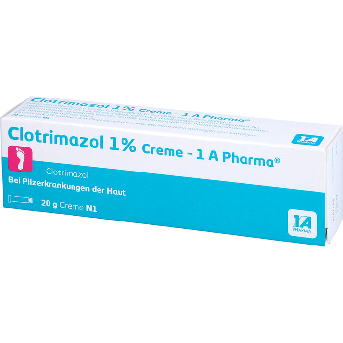 Clotrimazol 1 % Creme 1A Pharma bei Pilzerkrankungen der Haut, 20 g Crème