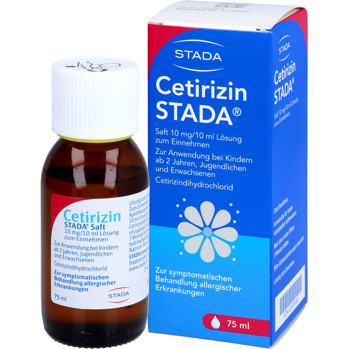 Cetirizin STADA Saft 10 mg / 10 ml Lösung bei Allergien, 75 ml Lösung