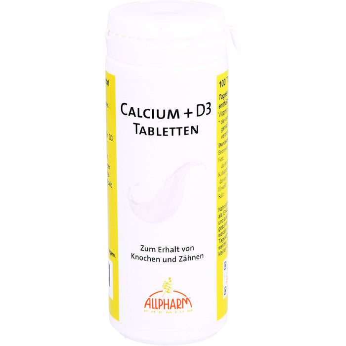 ALLPHARM Calcium + D3 Tabletten zum Erhalt von Knochen und Zähnen, 100 St. Tabletten