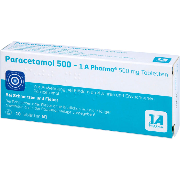 Paracetamol 500 - 1 A Pharma Tabletten, 10 St. Tabletten