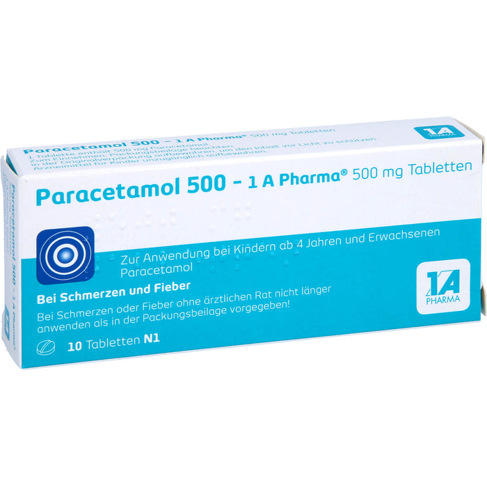 Paracetamol 500 - 1 A Pharma Tabletten, 10 pcs. Tablets