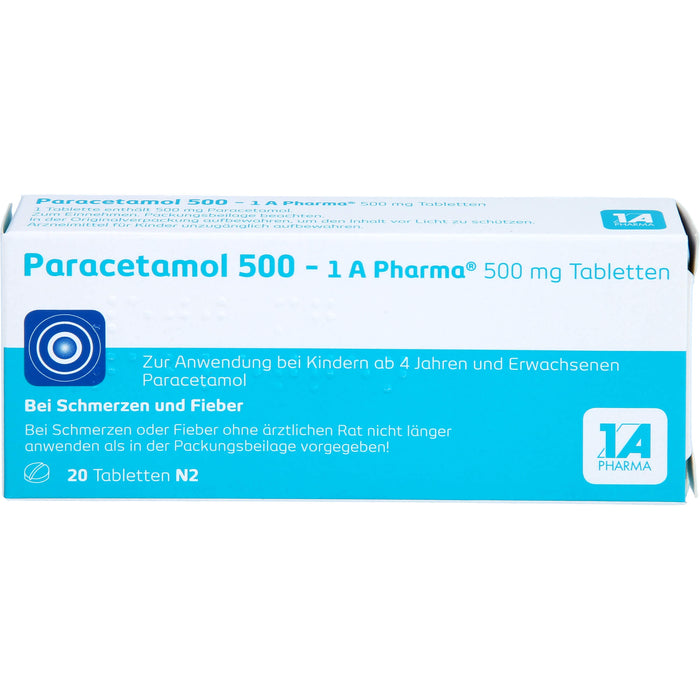 Paracetamol 500 - 1 A Pharma, 20 pc Tablettes