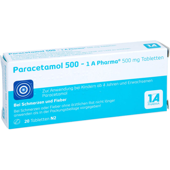 Paracetamol 500 - 1 A Pharma, 20 pcs. Tablets