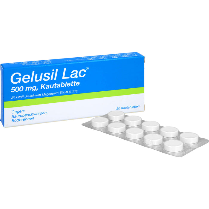 Gelusil Lac Kautabletten gegen Säurebeschwerden, Sodbrennen, 20 pcs. Tablets